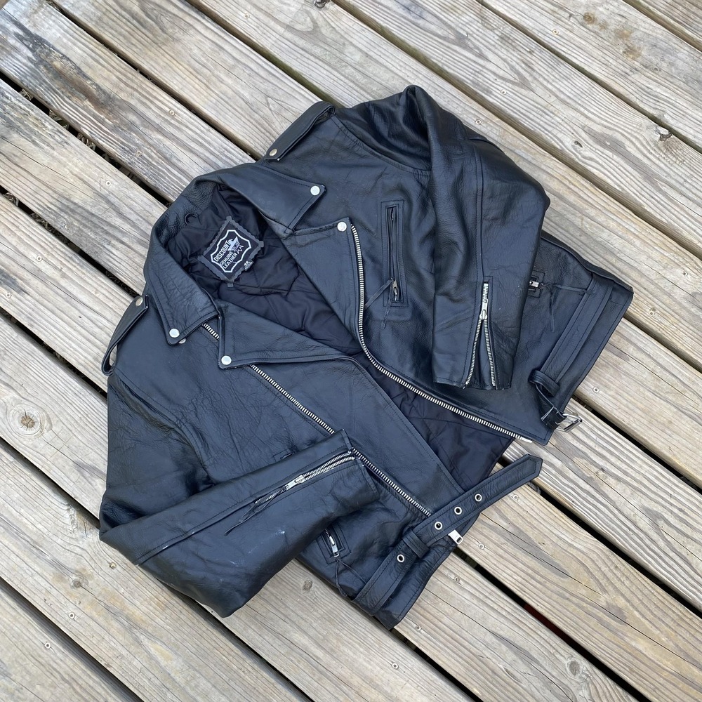 Discount Jacket Mens 46 Black Leather Motorcycle Harley-Davidson Eagle Patch